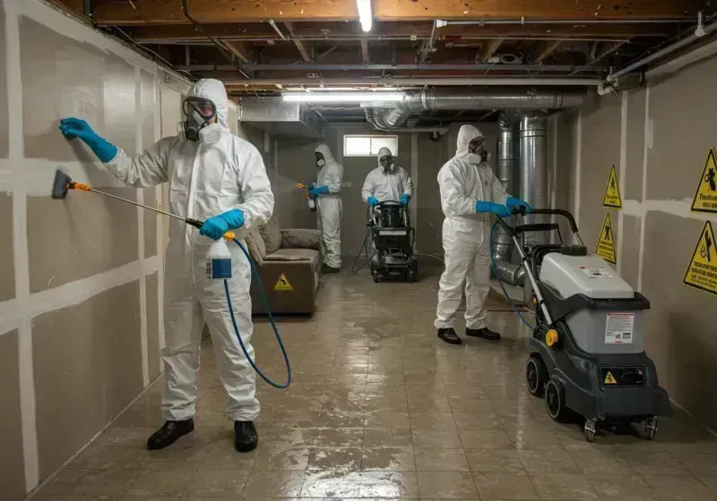 Basement Moisture Removal and Structural Drying process in Bassett, NE